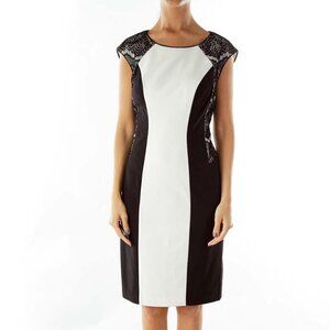 Calvin Klein Black White Body Con Cocktail Dress